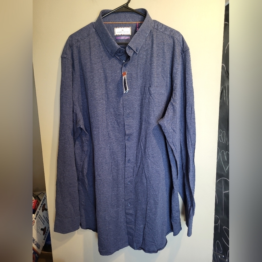 NEW-Modern Ambition Blue Button-Down Shirt, Size XXL
